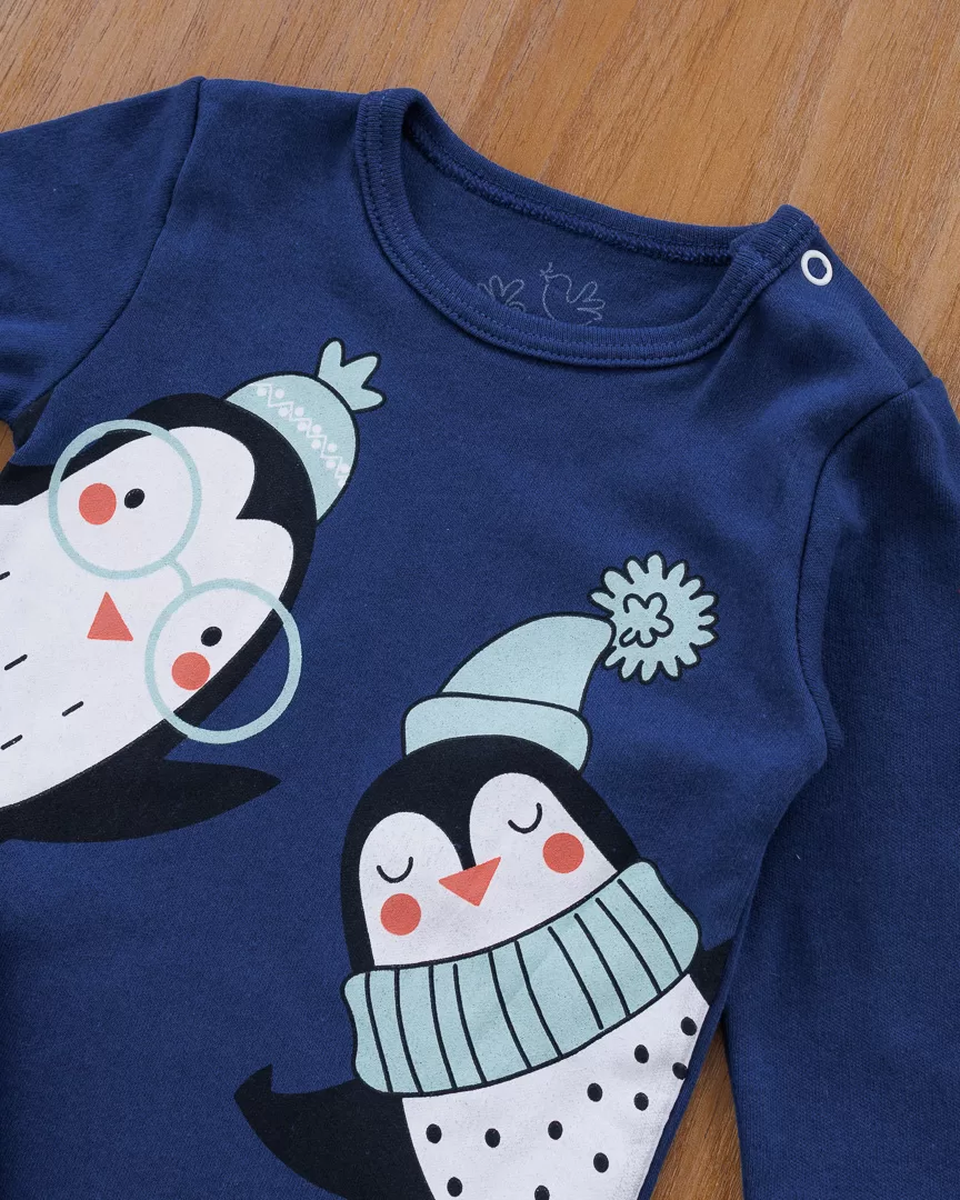 Conjunto Bebê Body e Calça Saruel Pinguins Marinho (cópia)