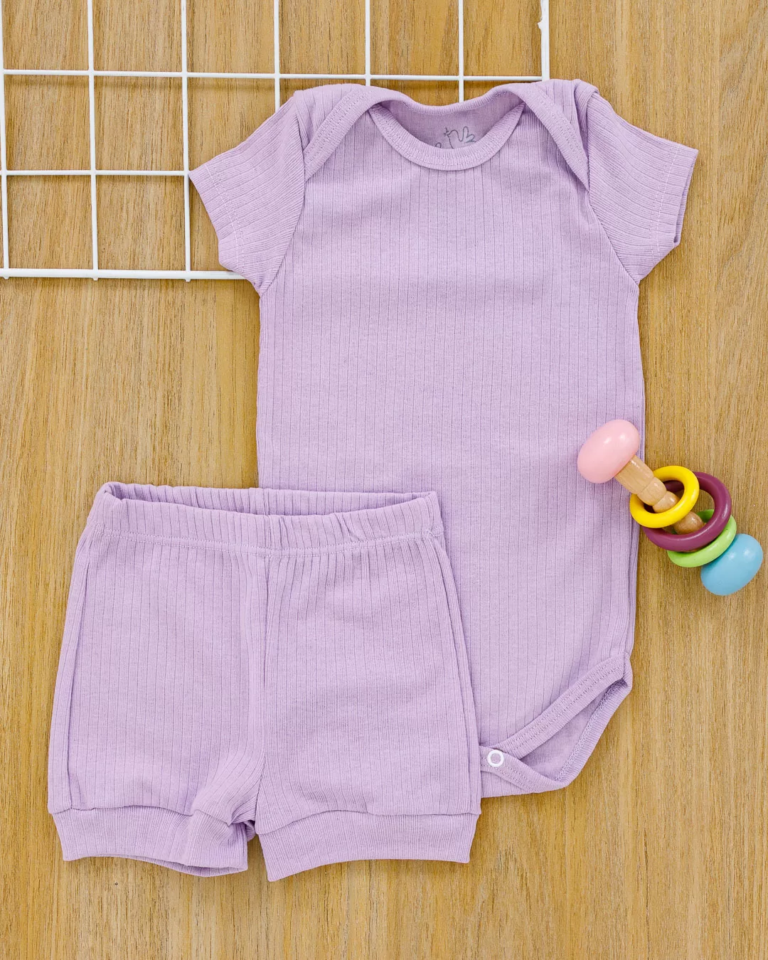 Conjunto Bebê Canelado Confort Premium Verão e Tapa Fralda